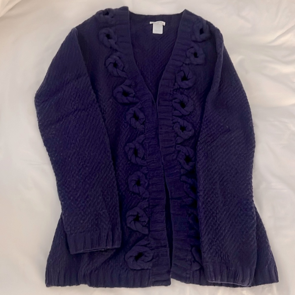 Oscar de la Renta plum colored cashmere cardigan